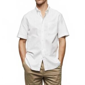 Mango Regular-Fit 100% Cotton Shirt NWT White Mens Small